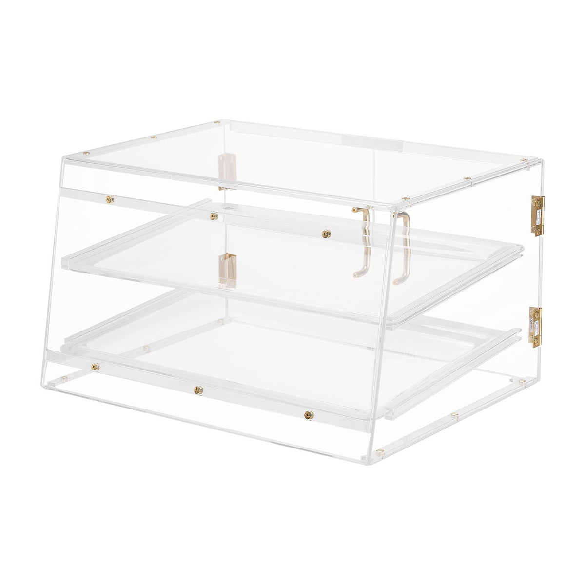 Bakery Display Case, 2-Tier Commercial Countertop Pastry Display Case, Clear Acrylic Bread Box for Kitchen, Party Cake Cabinet with Magnetic Rear Door for Cookie Dessert Donut, 20.7"x15.7"x12"