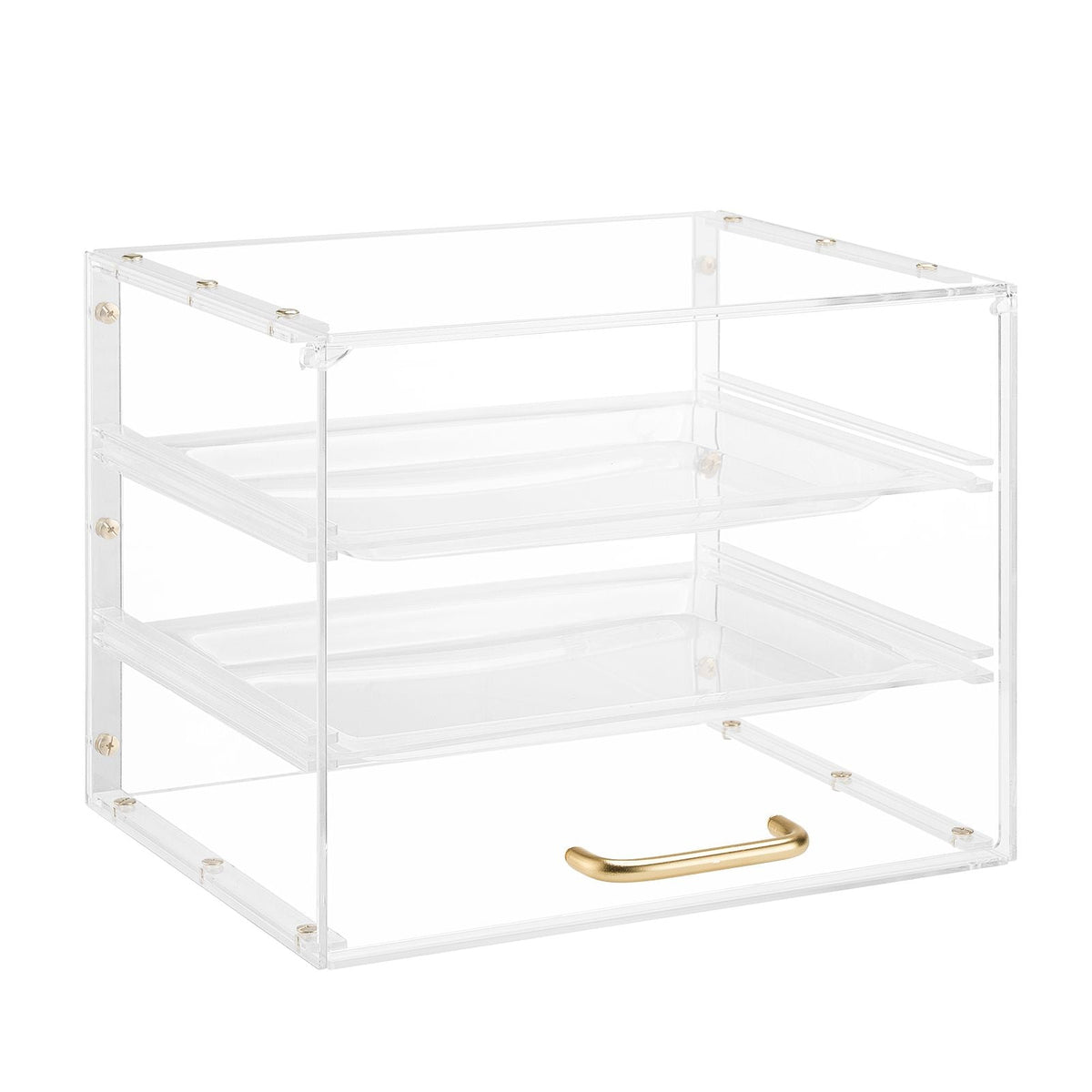 Bakery Display Case, 3-Tier Commercial Countertop Pastry Display Case, Clear Acrylic Bread Box for Kitchen, Party Cake Cabinet with Flip-Up Door for Cookie Dessert Donut, 13" x 10.2" x 10.2"