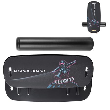 Balance Board, 2-in-1 Wobble Board Trainer for Adults, Premium Wooden Balance Training Equipment, with Roller, Magnetic Stoppers, Storage Rack, for Core Workouts, Surf Trainer & Physical Therapy