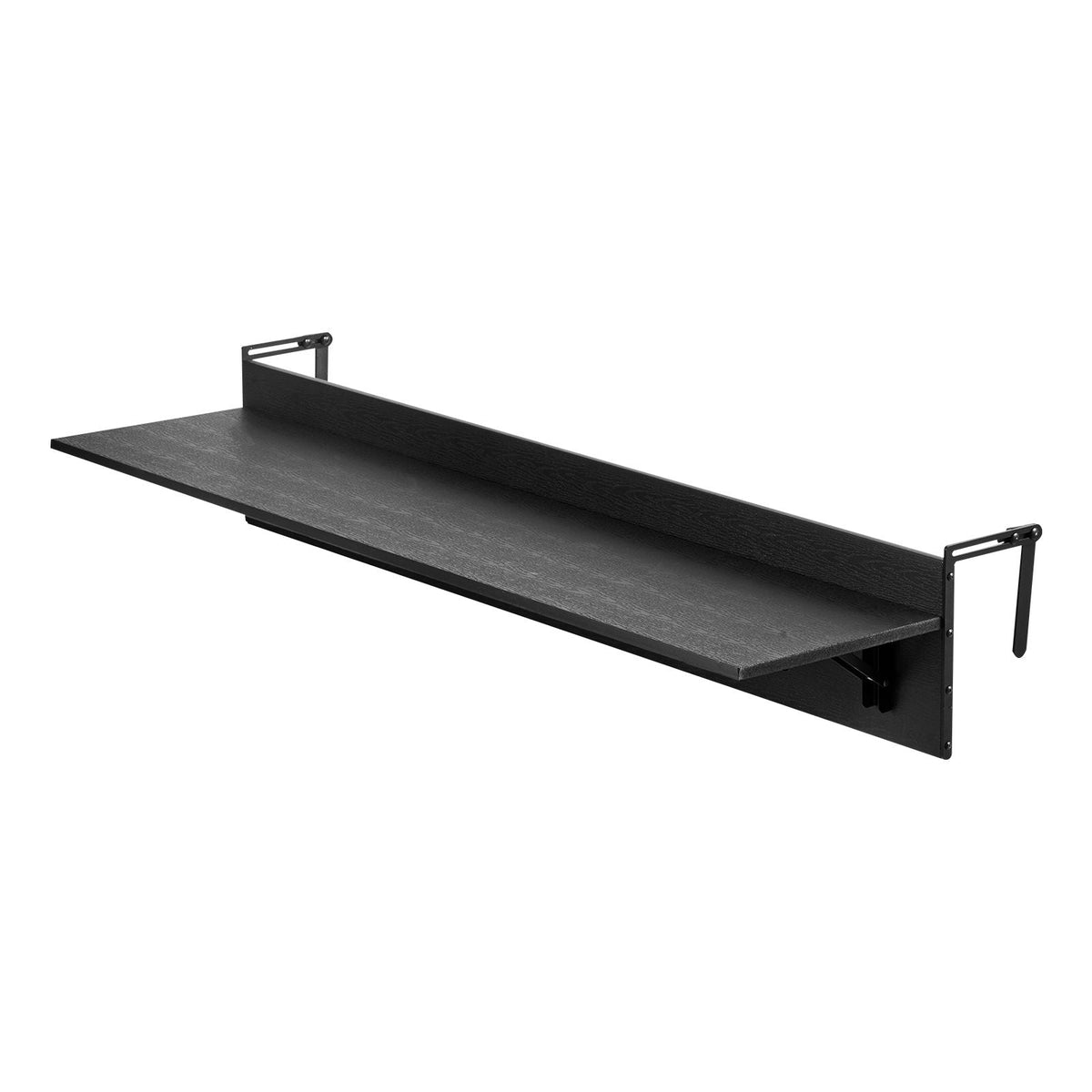 Balcony Hanging Table, 12 x 32 in Folding Balcony Railing Table, Outdoor Balcony Bar Table for Railings, 50 lbs Loading, Fit Railing from 1" to 4.3", Serving Table for Patio & Deck