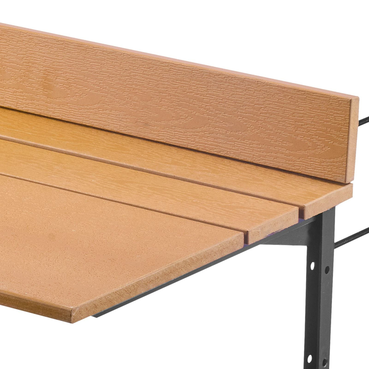 Balcony Hanging Table, 15 x 39 in Folding Balcony Railing Table, Outdoor Balcony Bar Table for Railings, 5-Level Adjustable, Fit Railing from 1" to 5.3", Serving Table for Patio & Deck