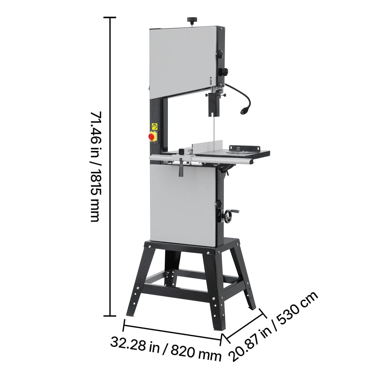 Band Saw, 13.39-Inch, Benchtop Bandsaw with Stand, 440-846 RPM Continuously Viable Speed, 1100W 1-1/2HP, 110V, Optimized Work Light, and Miter Gauge, for Woodworking Aluminum Wood Metal Copper