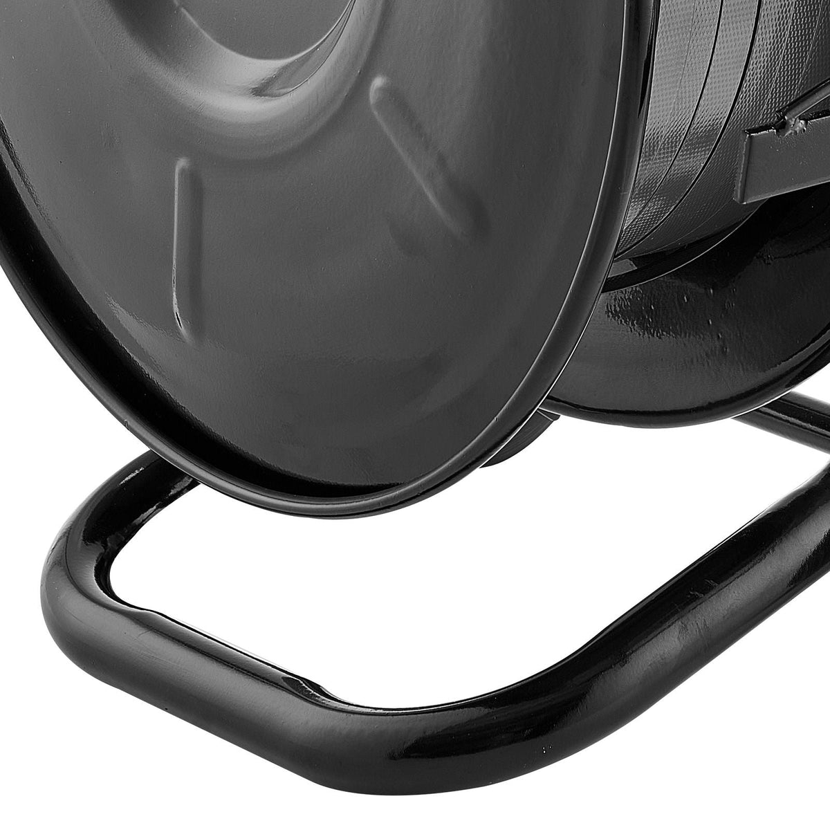 Banding Strapping Cart, Fit for PET / PP / Polyester Strapping Coils with 8 inches Core Size, Heavy Duty Strapping Dispenser Equipped with Upgrade Brake System, Built-in Spacious Tray for Tools