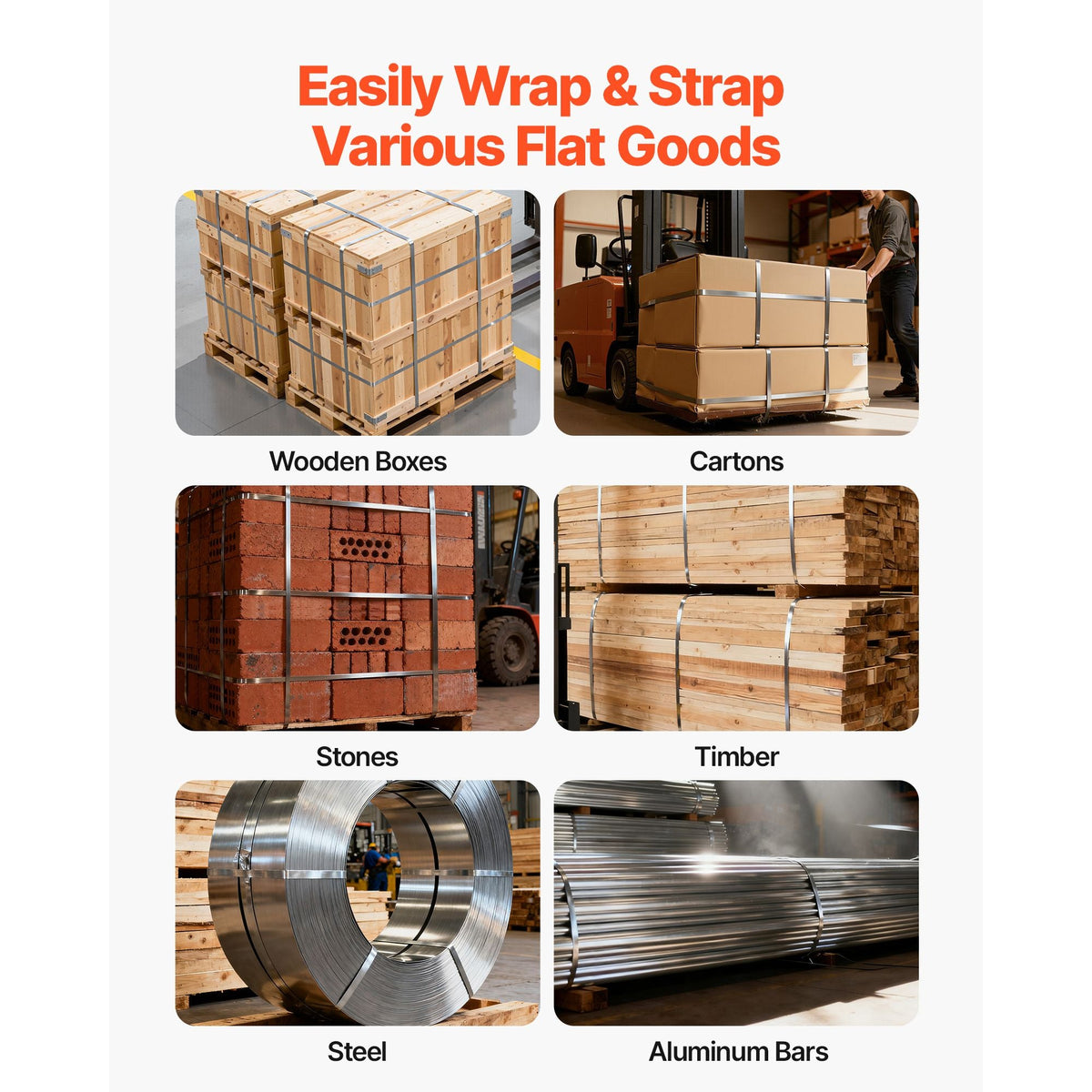Banding Strapping Kit, Heavy Duty A3 Steel Banding Sealer Tool with Adjustable Width, Manual Metal Pallet Packaging Strapping Kit for Warehouse, Transportation, Industrial Bundling, Home Use