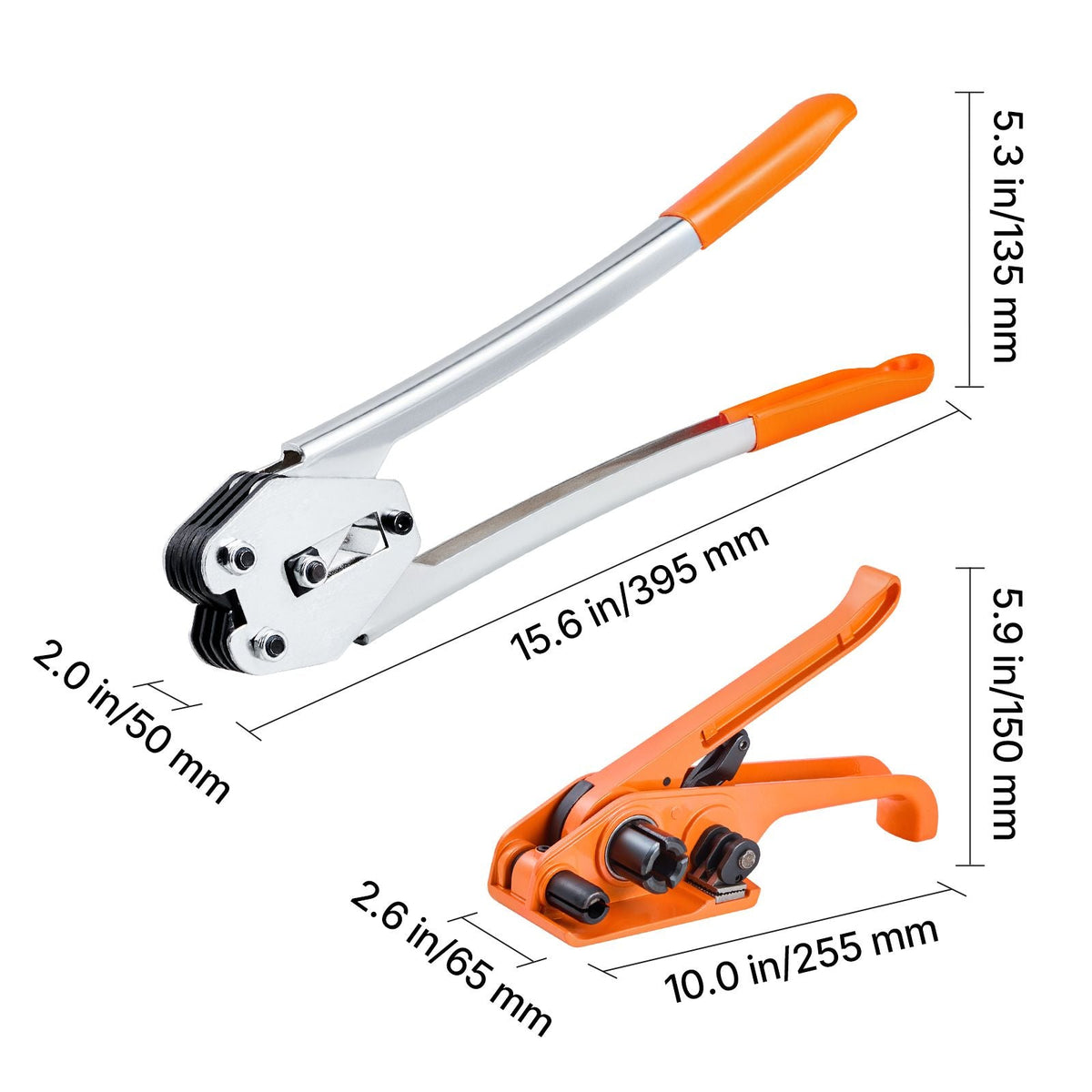 Banding Strapping Kit, Heavy Duty Banding Sealer Tool with 330 ft Length PP Band, 100 Metal Seals, Plastic Manual Pallet Packaging Strapping Kit for Warehouse/Shipping/Moving/Home, Orange