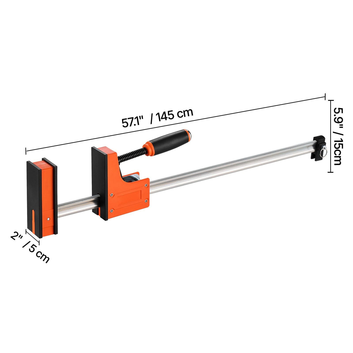 Bar Clamps for Woodworking, 2-Pack 24 inch Parallel Clamp Set, F-Clamp with 1500 lbs Load Limit, Even Pressure, High-strength Plastic and Carbon Steel, for Woodworking Metal Working, Orange