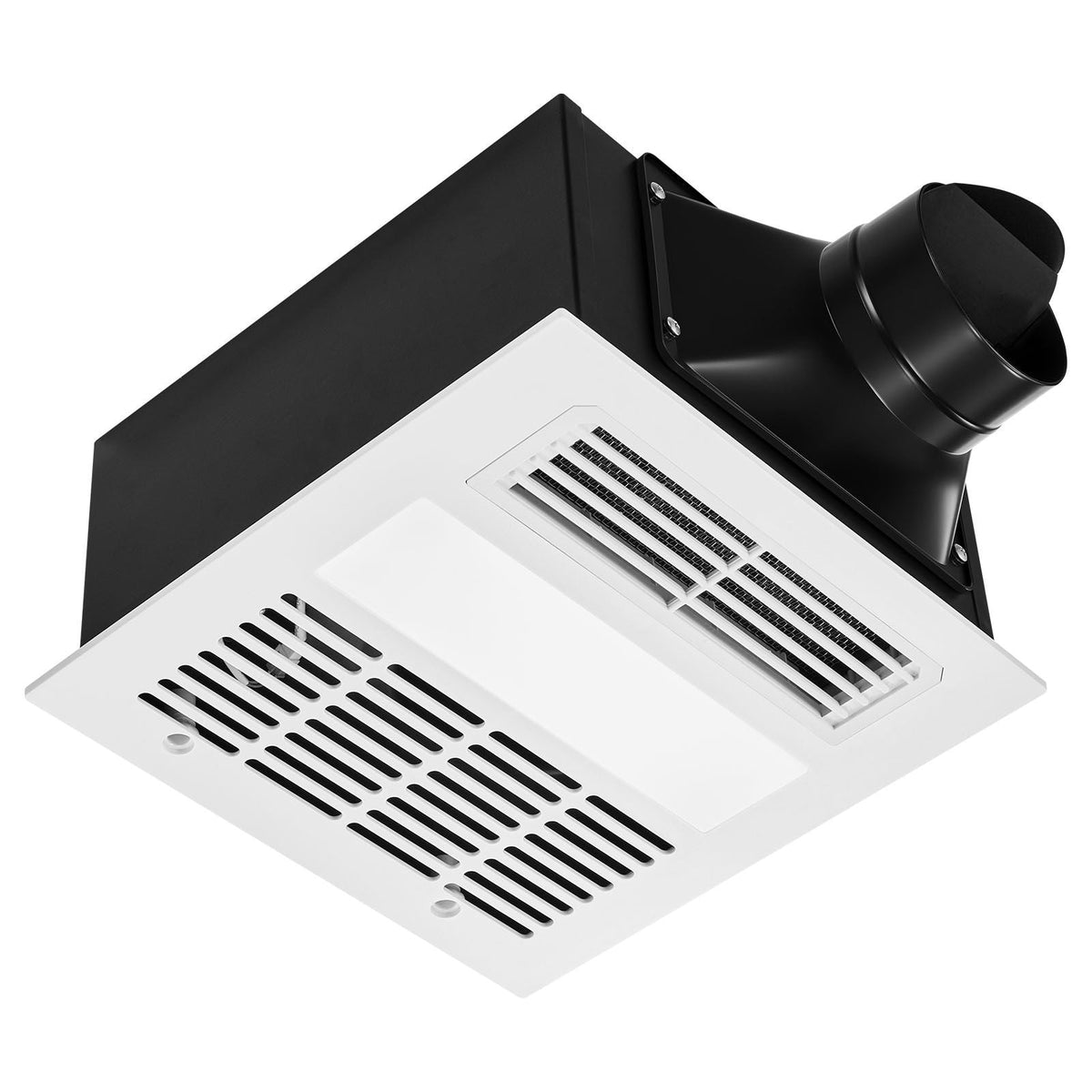 Bathroom Exhaust Fan with Light and Heater, 80-90-110 CFM 1500W Bathroom Vent, 1.5 Sones Low-Noise, Premium DC Motor Ceiling Fan for Laundry Room, Storage Room, Home Ventilation, White