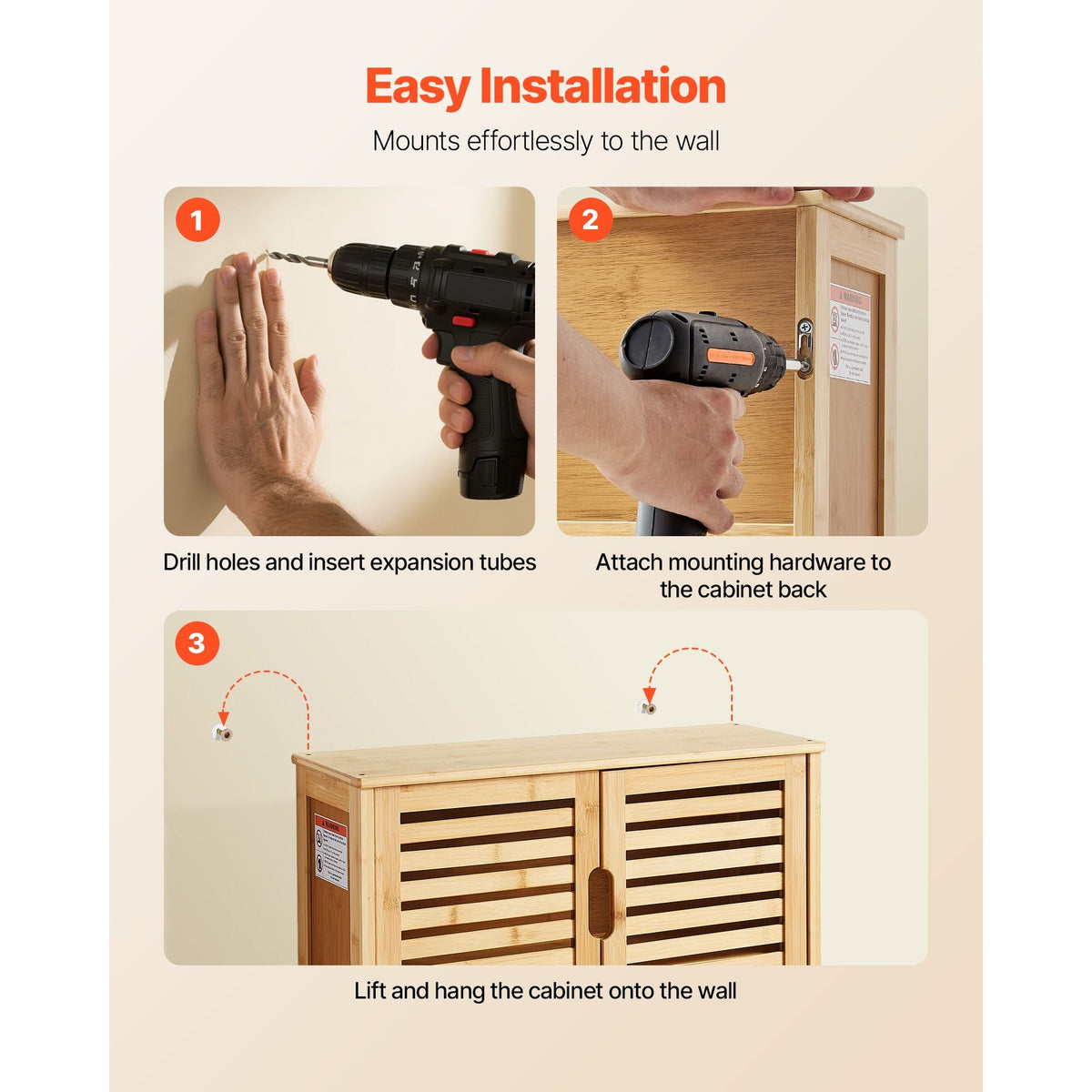 Bathroom Wall Cabinet, 2 Doors and Adjustable Shelf with 3 Height Levels, Over the Toilet Storage Medicine Cabinet Wall Mounted, Hanging Organizer with Shelves for Laundry Room Kitchen Restroom