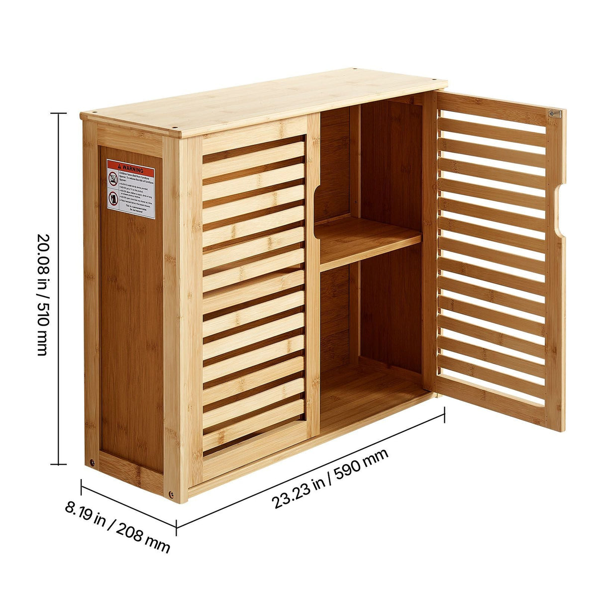 Bathroom Wall Cabinet, 2 Doors and Adjustable Shelf with 3 Height Levels, Over the Toilet Storage Medicine Cabinet Wall Mounted, Hanging Organizer with Shelves for Laundry Room Kitchen Restroom