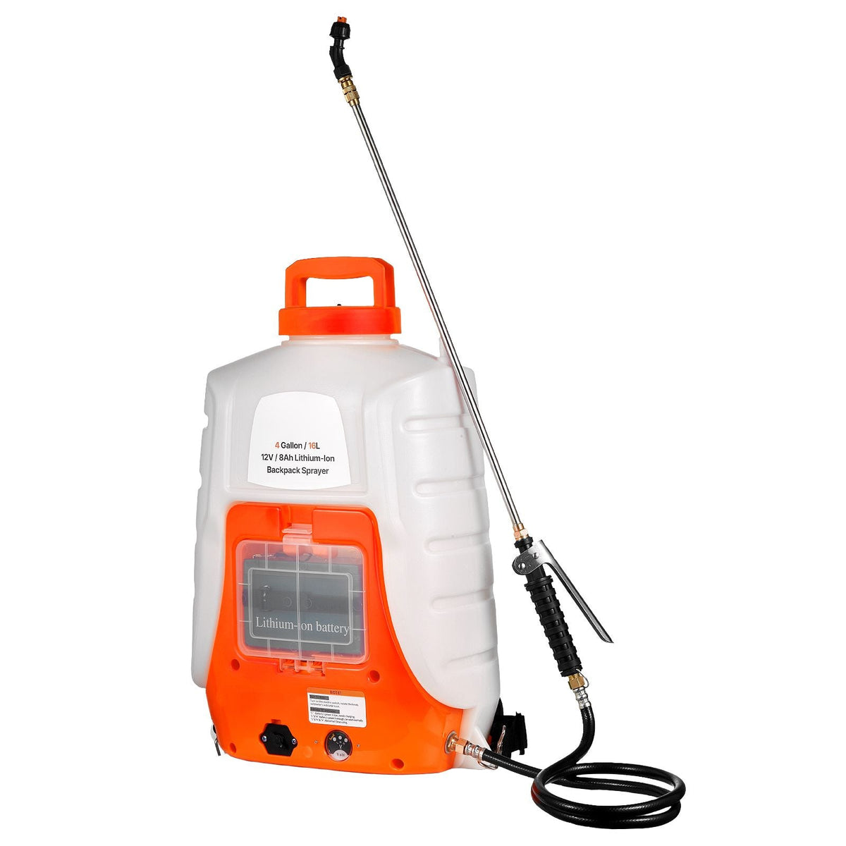 Battery Powered Backpack Sprayer, 4 Gallons Electric Lawn Sprayer with 8 Nozzles & 2 Telescopic Wands, 90PSI Adjustable Pressure, 4-6 Hour Runtime, Yard Sprayers for Lawn and Garden