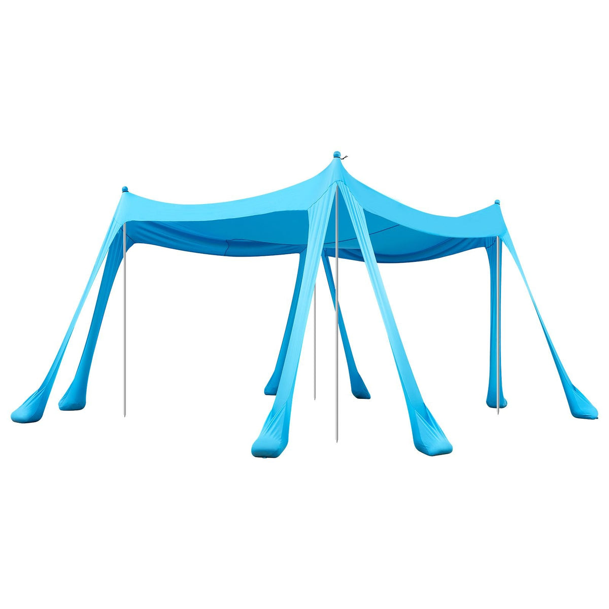 Beach Tent Sun Shelter, UPF50+ Sun Protection, 6.6 ft Tall, 10 x 10 ft, Easy Pop Up Beach Canopy with Sandbags, Stability Poles, Sand Shovels, Portable Shade for Family, Camping, Fishing, Blue