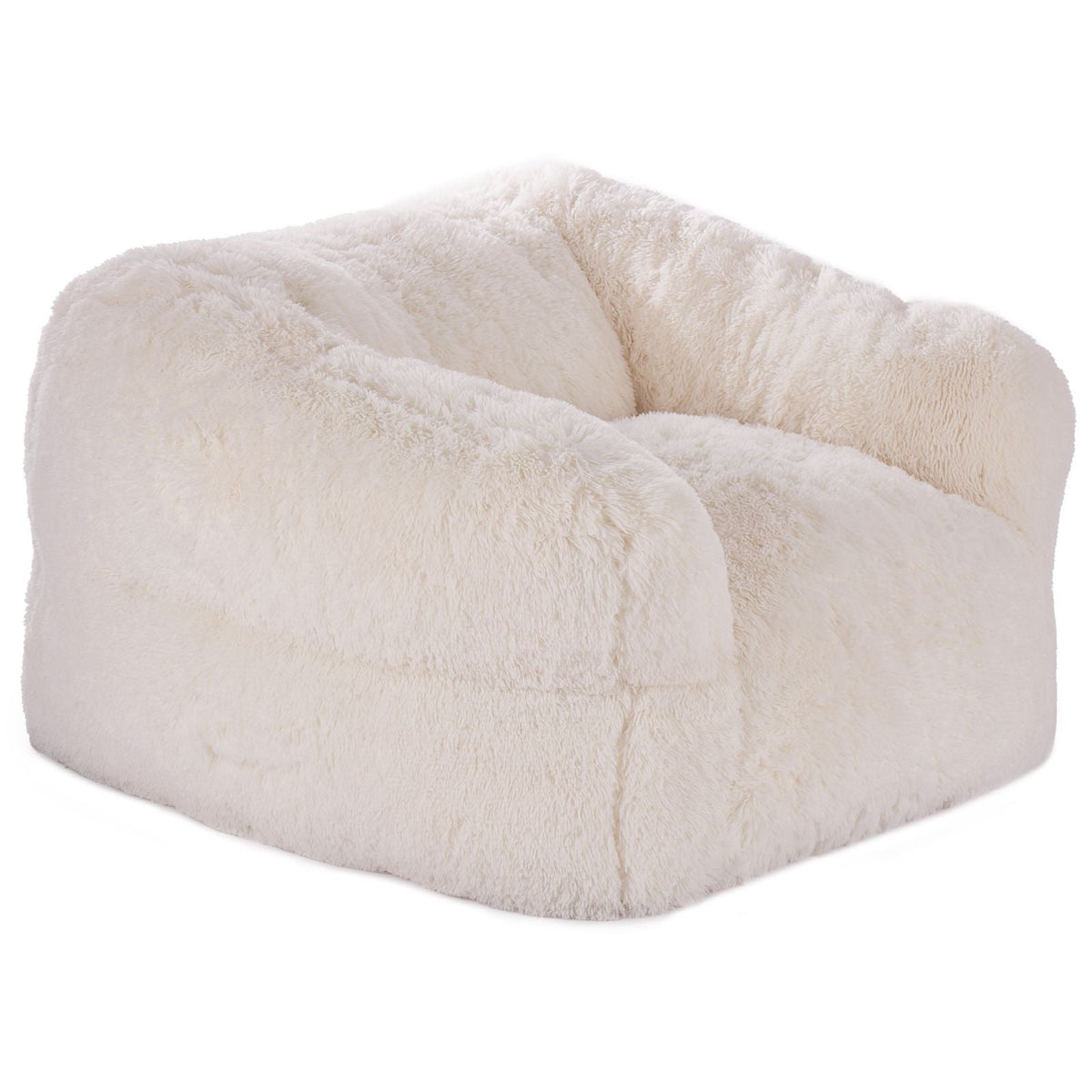 Bean Bag Chair, BeanBag Sofa Chair with Armrests for Adults, Fluffy Plush & High-Density Foam Filling Adult Bean Bag with Zapper, Comfy Lazy Sofa Chair Ideal for Living Room, Bedroom, Beige