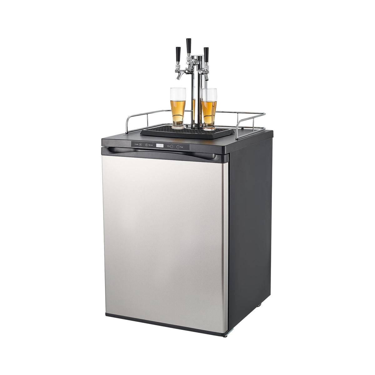 Beer Kegerator, Triple Tap Home Draft Beer Dispenser for Ball Lock, Full Size Keg Refrigerator with 5lbs CO2 Tank, Hold 2 Sixth / 2 Slim / 3 Ball lock keg, 162L