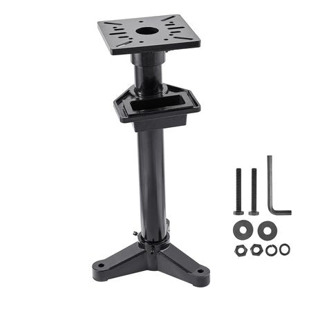 Bench Grinder Stand, Heavy-Duty Bench Grinder and Vise Floor Pedestal with 10.6" x 10.6" Mounting Plate, Pre-Cut Mounting Slots & Water Pot, Compatible with Most Bench Grinders