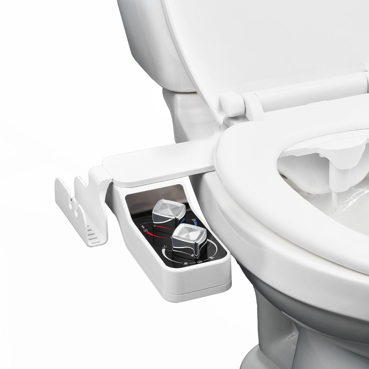 Bidet Attachment for Toilet, Hot & Cold Non-Electric Water Sprayer - Dual Retractable Nozzles, Adjustable Water Pressure, 0.3'' Ultra Thin Bidet Toilet Seat Attachment for Rear and Feminine Wash
