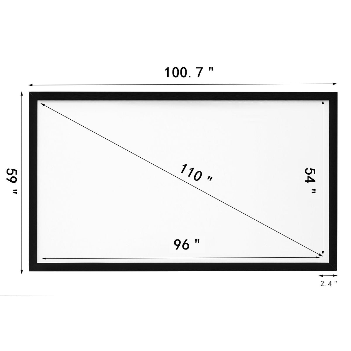 Big 110" Diagonal 16:9 HD Projector Screen Home Theater Outdoor Use