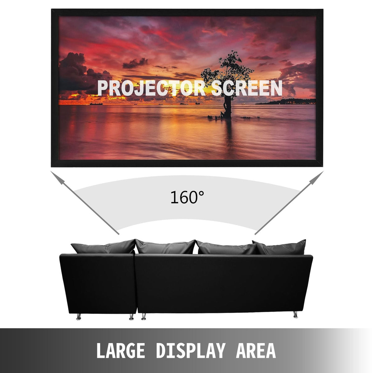 Big 110" Diagonal 16:9 HD Projector Screen Home Theater Outdoor Use
