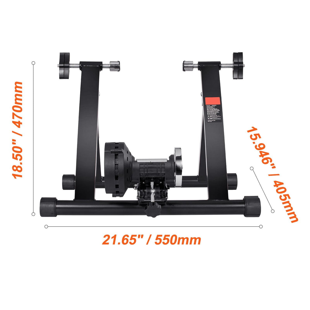 Bike Trainer Stand, Magnetic Stationary Bike Stand for 26"-29" Wheels, Noise Reduction Flywheel Motor, Protable Cycling for Indoor Riding Exercise, with Quick-Release Lever & Front Wheel Riser