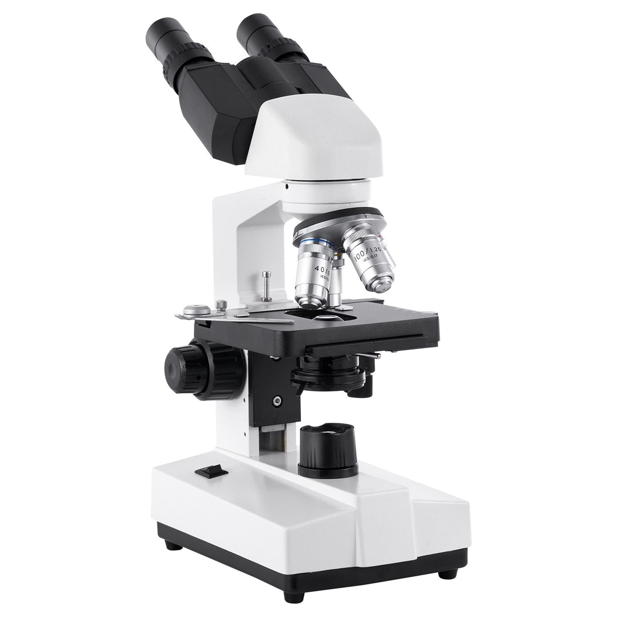 Binocular Microscope, 40-5000X Magnification, Professional Compound Microscope for Adult with Dual Stage and Two Sets of Eyepieces, Aluminum Alloy Body, Includes LED Light and Phone Holder