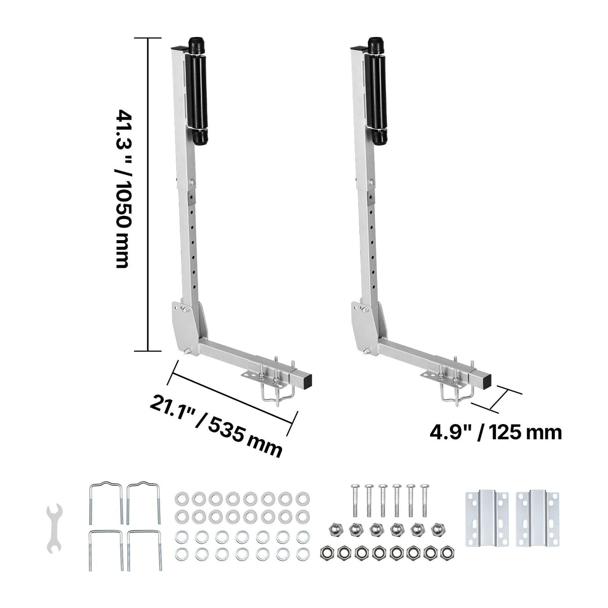 Boat Trailer Guides, 27.6-41.3 in Height Adjustable Trailers Guide, 2PCS Thickened High-Duty Trailer Guide-Ons with Smooth Roller Guidance, for Over 16 in Larger Fishing Boats, Runabout Boats
