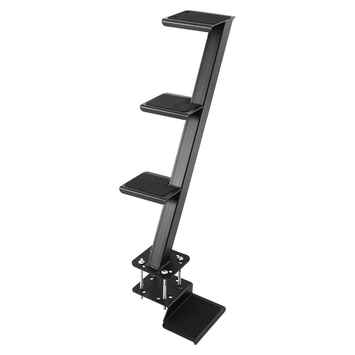 Boat Trailer Steps, 4-Step, Heavy-Duty Boat Trailer Steps with Handle, Non-Slip Surface, 3 Mounting Angle Options, Carbon Steel Ladder Suitable for 3" x 3"/3" x 5"/4" x 4" Frame, Bottom Mounting