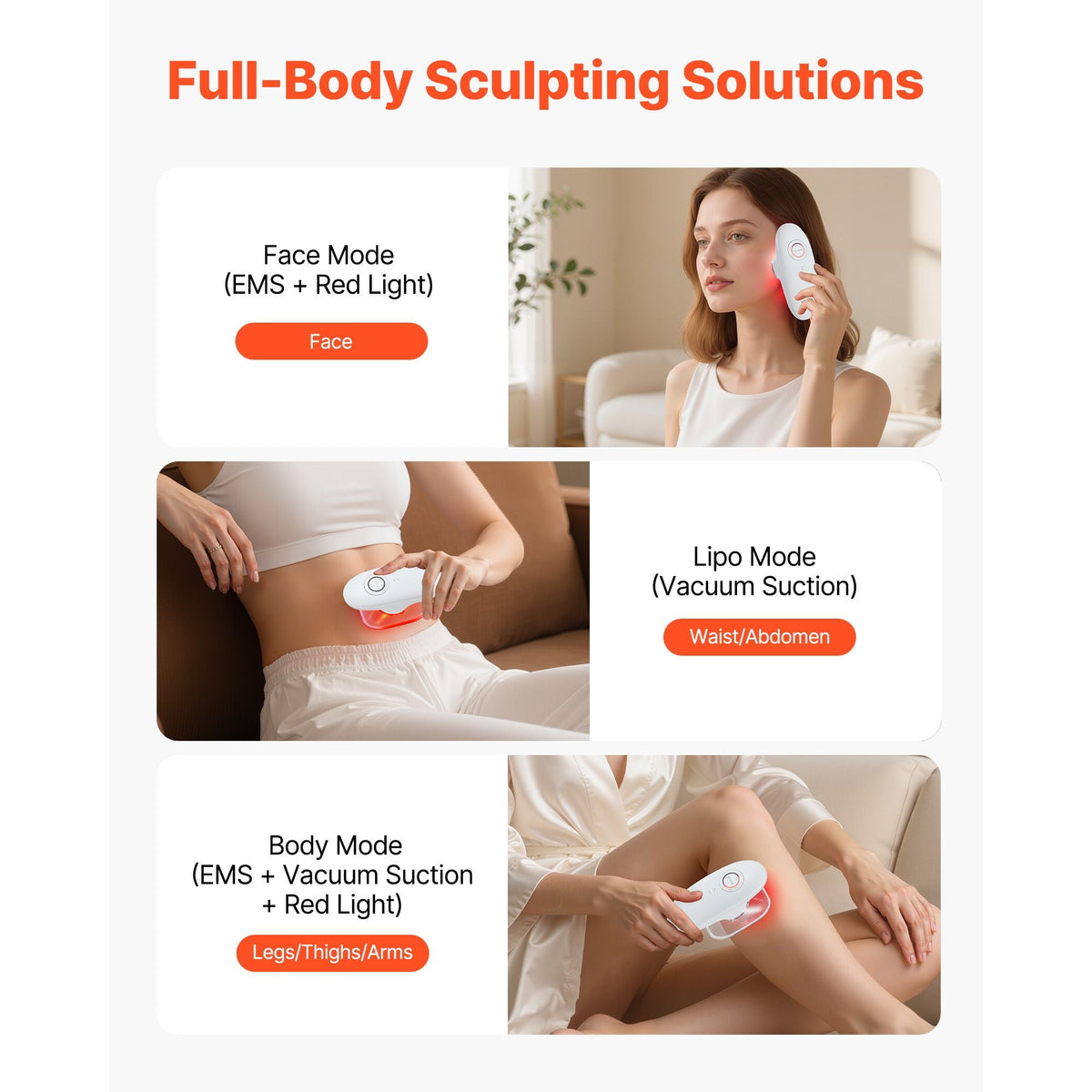 Body Sculpting Machine, 3-in-1 Electric Cellulite Massager with 3 Adjustable Functional Modes, Skin Tightening Cupping Therapy Tool with 60 Min Wireless Use, for Back, Belly, Waist, Arms, Legs