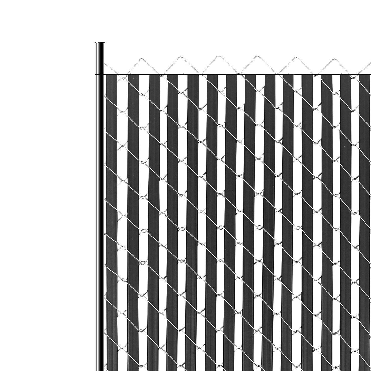 Bottom Locking Privacy Slats, Double-Wall Vertical Bottom-Locking Slats for Chain-Link Fence, High-Density HDPE Chain Link Slats Ideally Fit 6' High Fence for Garden, Farm, Sports Field(Black)