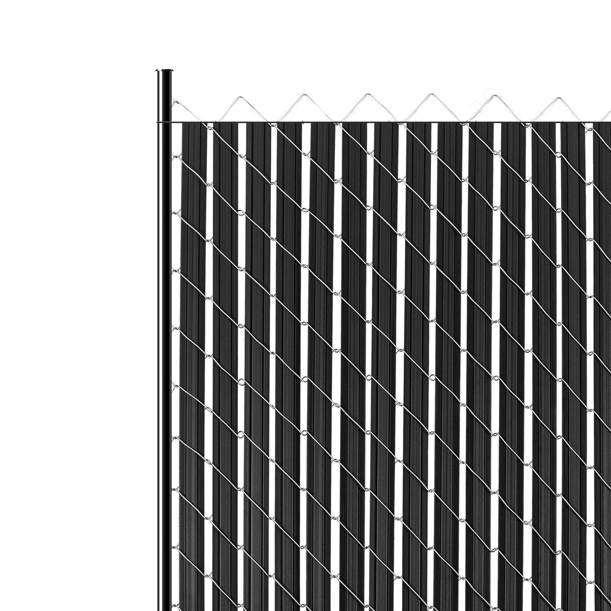 Bottom Locking Privacy Slats, Double-Wall Vertical Bottom-Locking Slats with Wings for Chain-Link Fence, High-Density HDPE Chain Link Slats Ideally Fit 8' High Fence for Garden and Farm(Black)