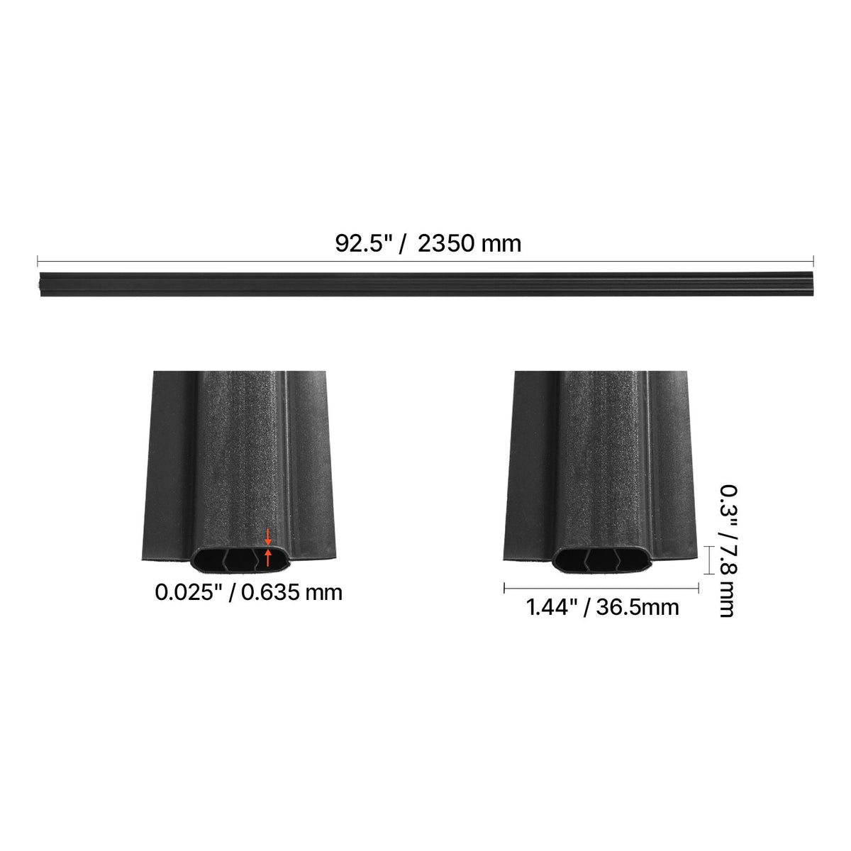 Bottom Locking Privacy Slats, Double-Wall Vertical Bottom-Locking Slats with Wings for Chain-Link Fence, High-Density HDPE Chain Link Slats Ideally Fit 8' High Fence for Garden and Farm(Black)