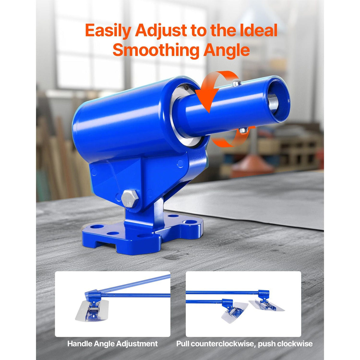 Bull Float Magnesium Concrete Float, 47.24 x 7.28 Inch Round End Concrete Float Tool with 4 Aluminum Alloy Replaceable Handles, Cement Finishing Float for Various Industrial Applications