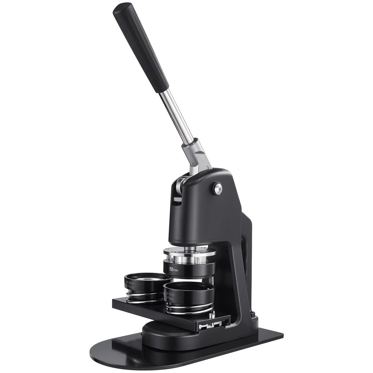 Button Maker Machine, 1.26/2.28/2.95 inch 3-in-1, Plastic Pin Maker with 300pcs Button Parts, Circle Cutter and Magic Book, Reinforced Ergonomic Handle, for DIY Badges, Personalized Pins, Black