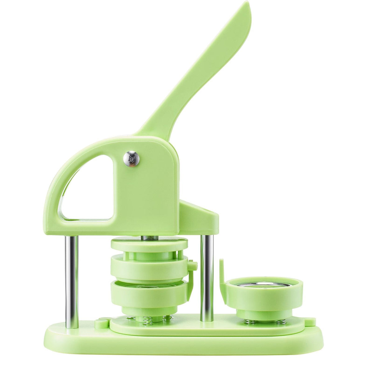 Button Maker Machine, 2.28 in, Plastic Pin Maker with 100pcs Button Parts, Circle Cutter and Hex Wrenches, Reinforced Ergonomic Handle, for DIY Badges, Personalized Pins and Key Chains, Green