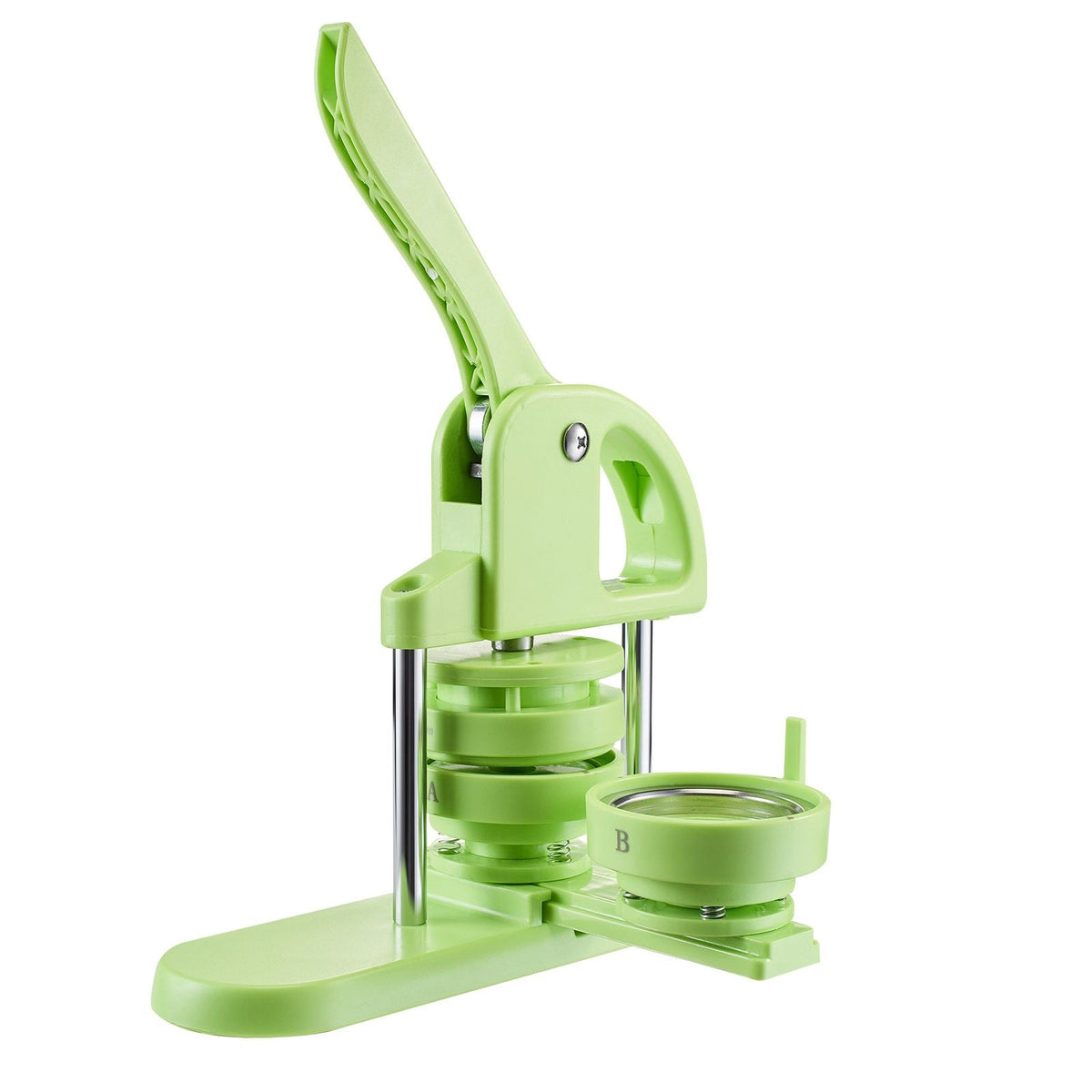 Button Maker Machine, 2.28/2.95 inch 2-in-1, Plastic Pin Maker with 200 pcs Button Parts, Circle Cutter and Magic Book, Reinforced Ergonomic Handle, for DIY Badges, Personalized Pins, Green