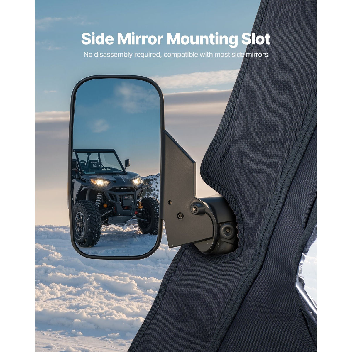 Cab Enclosure Upper Doors, Compatible with Hisun 500 700/Axis 500 700, Soft Upper Doors, Windproof & Waterproof Upgraded Zipper UTV Soft Side Window Kit, Work with Side Mirrors and Windshields