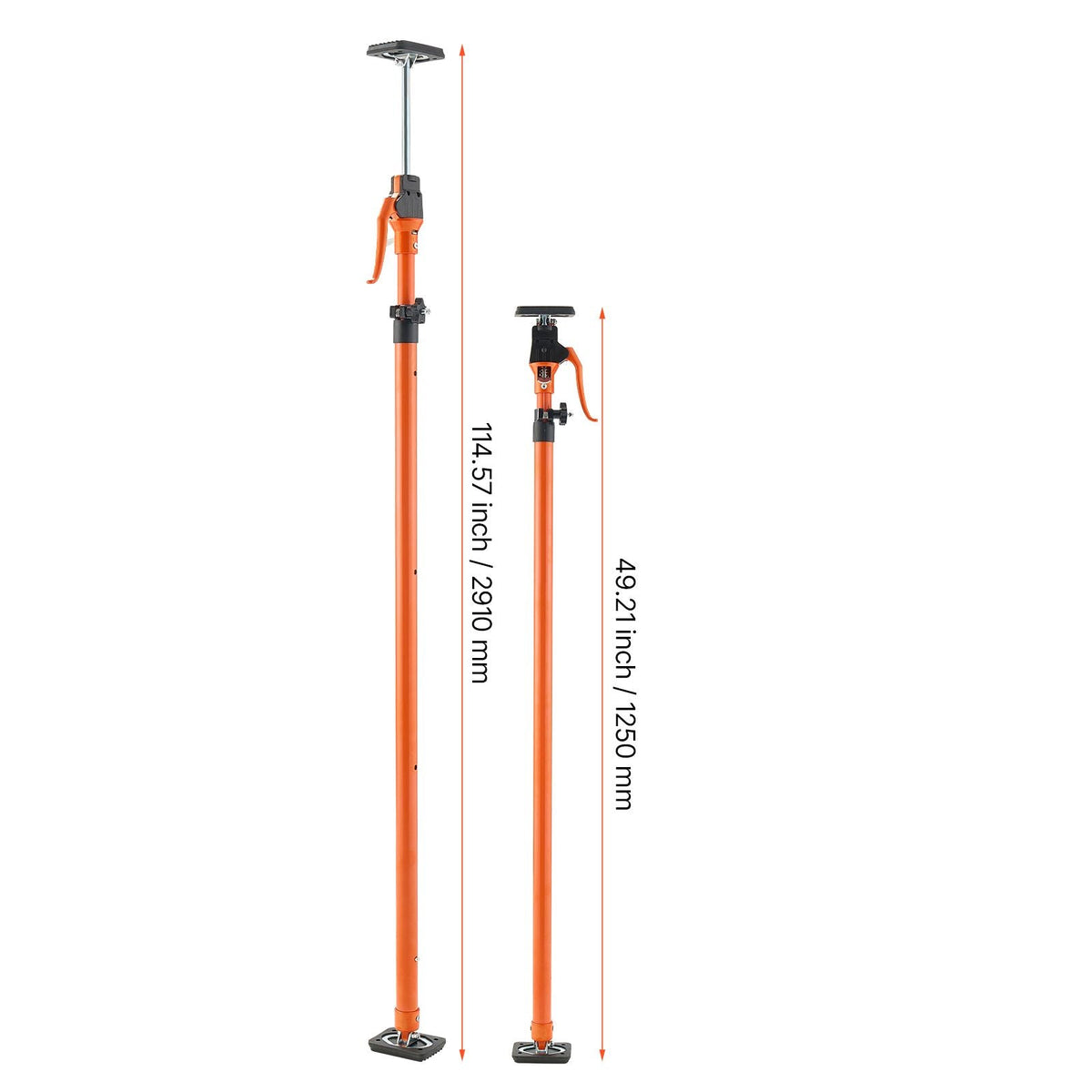 Cabinet Jack Support Pole, 4-Pack, 49.2-114.6 Inch Steel Telescopic Quick Support Rod, Adjustable 3rd Hand System up to 198 lbs Capacity for Installing Cabinets, Lifting Drywall, Cargo Bars