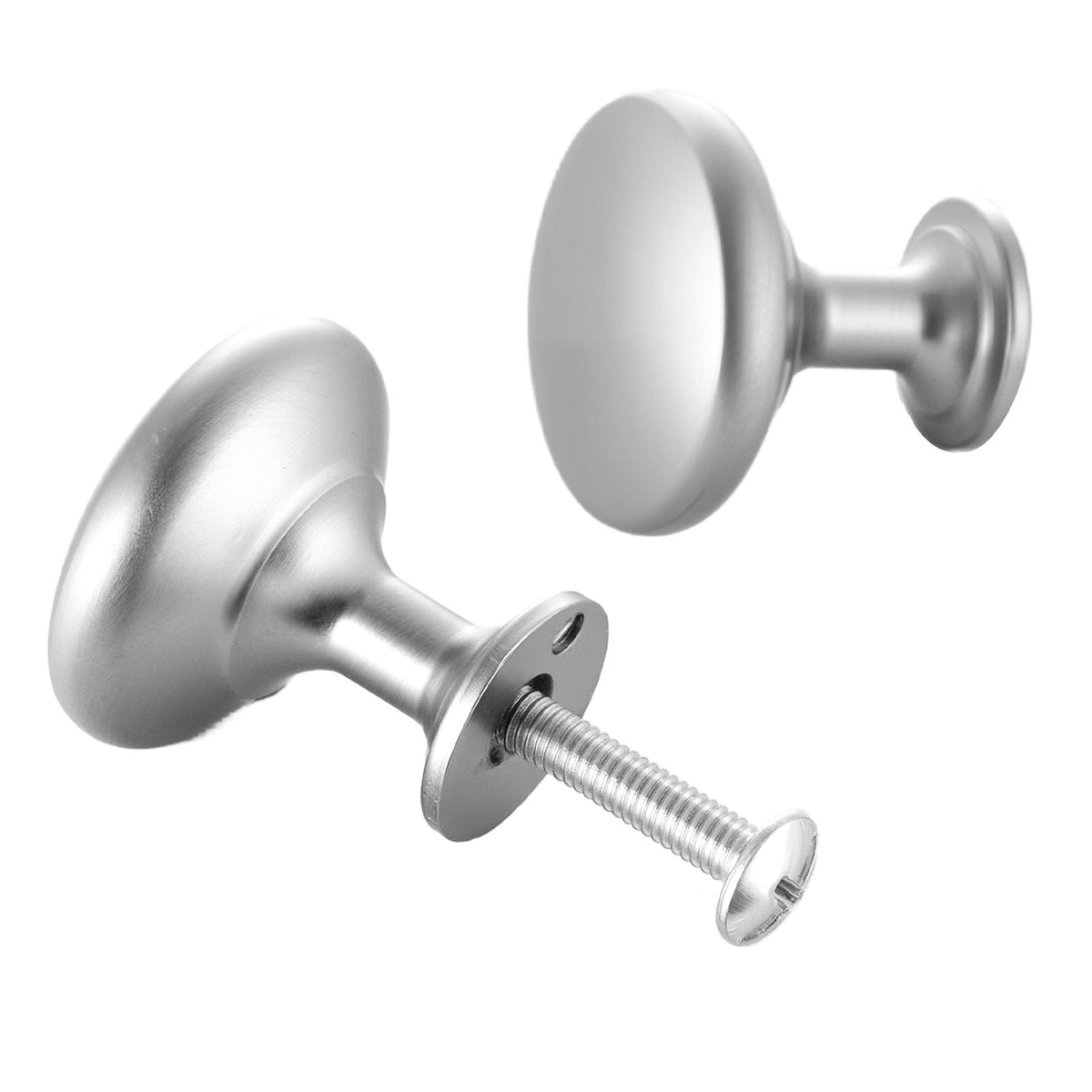 Cabinet Knobs, 25 Pack, 1.1 Inch Zinc Alloy Drawer Pulls & Door Handles, Mushroom Kitchen Dresser Solid Knobs, Cupboard Hardware with Screws for Bathroom Closet Cabinets Drawers, Nickel Color