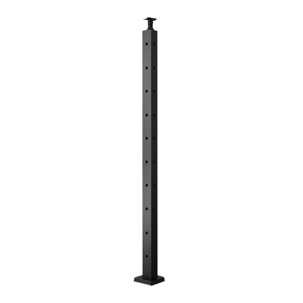 Cable Railing Post, 36x1x2 Inch Corner Railing Post, with L-Shaped Pre-Drilled Holes, Stainless Steel Cable Rail Post with Horizontal and Curved Bracket, 1-Pack, Black, 1JZLGZXHS914IVCFL001V0