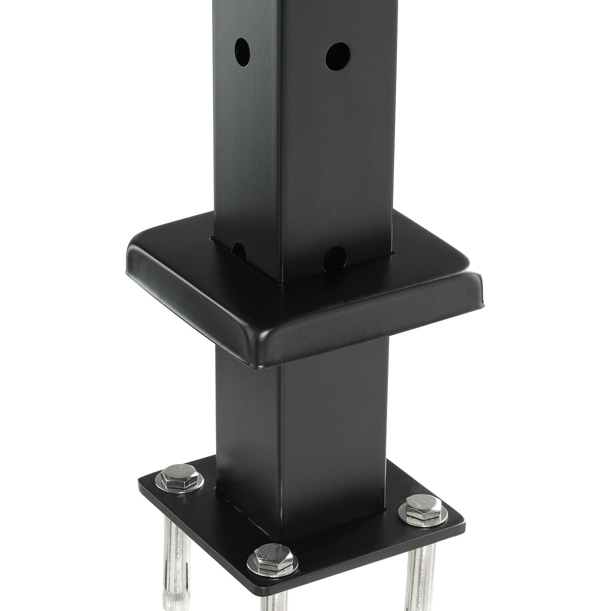 Cable Railing Post, 36x1x2 Inch Corner Railing Post, with L-Shaped Pre-Drilled Holes, Stainless Steel Cable Rail Post with Horizontal and Curved Bracket, 1-Pack, Black, 1JZLGZXHS914IVCFL001V0