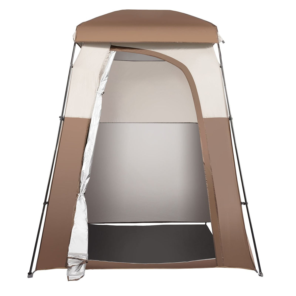 Camping Shower Tent, 66" x 66" x 87" 1 Room Oversize Outdoor Portable Shelter, Privacy Tent with Detachable Top, Pockets, Hanging Rope and Clothesline, for Dressing, Changing, Toilet, Bathroom
