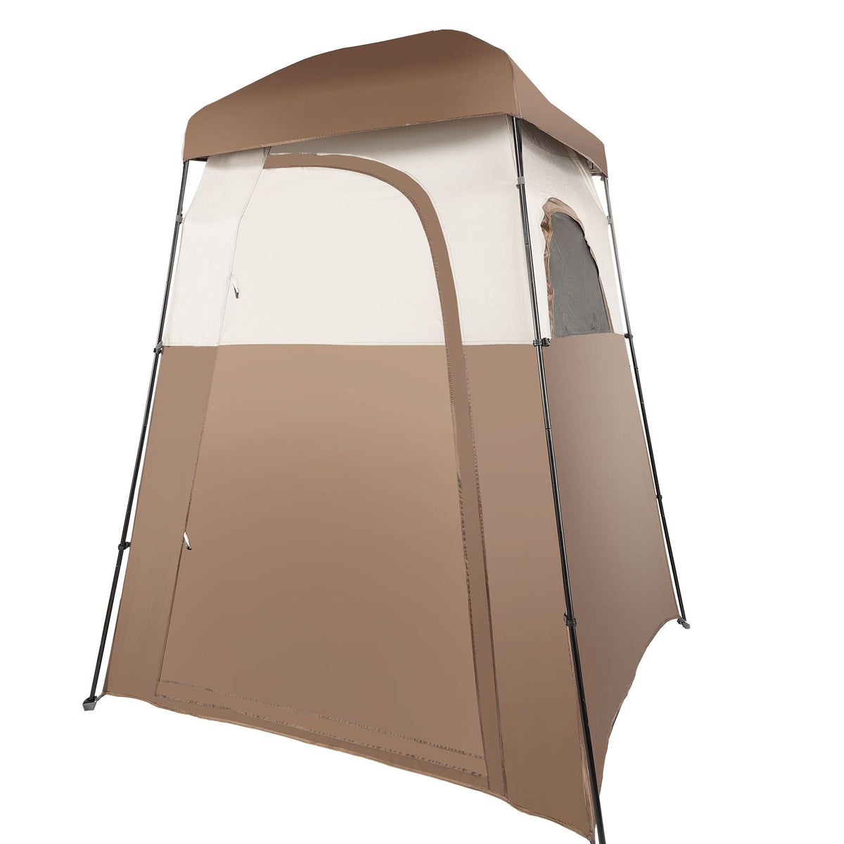 Camping Shower Tent, 66" x 66" x 87" 1 Room Oversize Outdoor Portable Shelter, Privacy Tent with Detachable Top, Pockets, Hanging Rope and Clothesline, for Dressing, Changing, Toilet, Bathroom