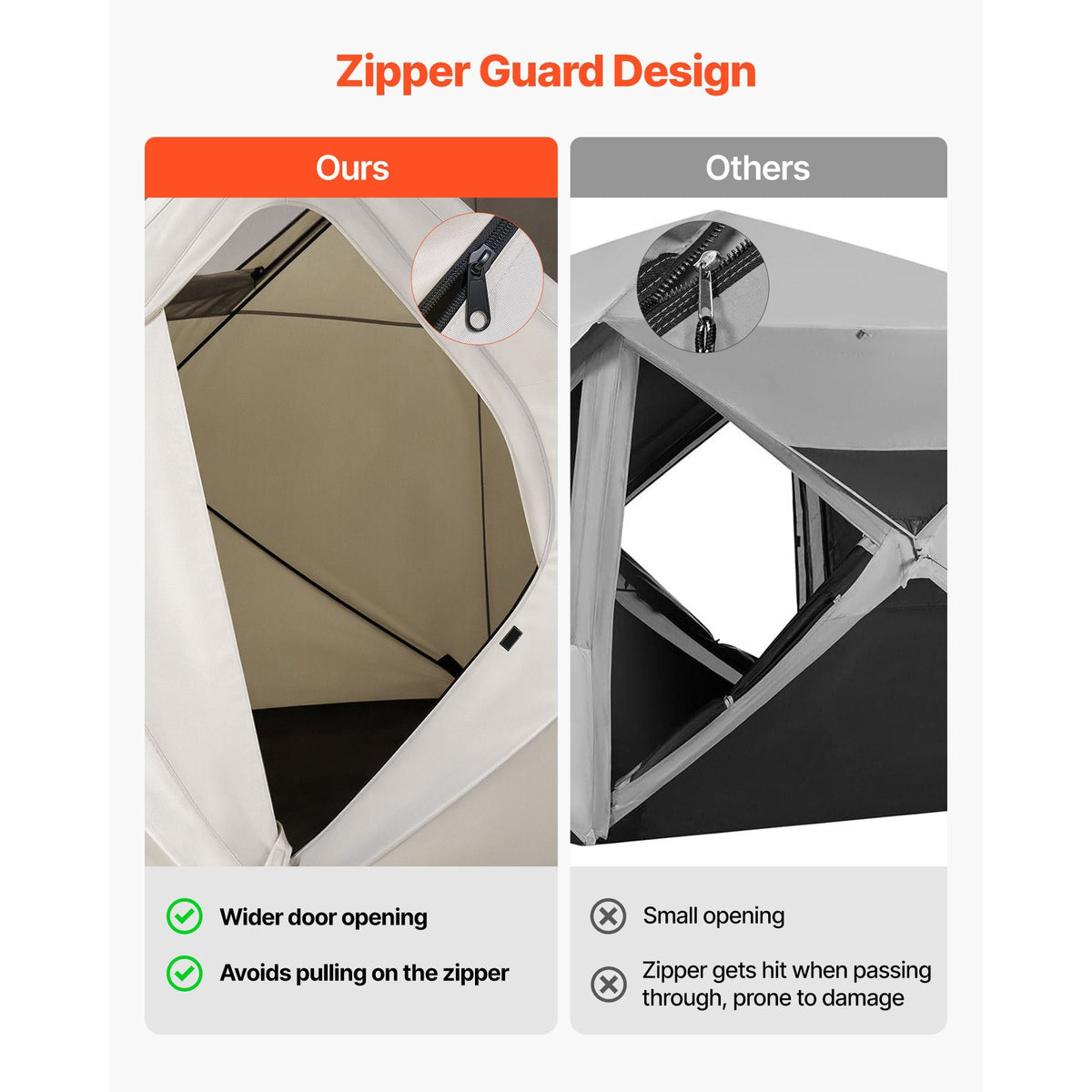 Camping Tent, 4 Person Pop Up Instant Cabin Tent with Large Mesh Windows, 60 Seconds Easy Setup, Portable Cabin Hub Tents with Carry Bag for Family Outdoor Camping & Hiking, Upgraded Ventilation