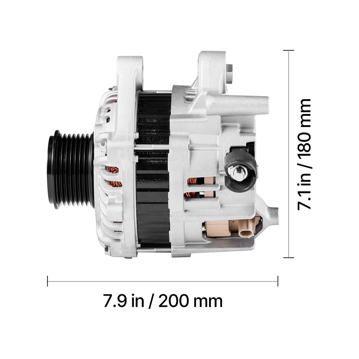 Car Alternator 11999, Compatible with Honda Accord L4 2.4L 2013-2017, Automotive Replacement Alternator with Aluminum Housing and Pure Copper Round Coil, 31100-5A2-A02, AHGA88, 14489, A5TL0581ZC