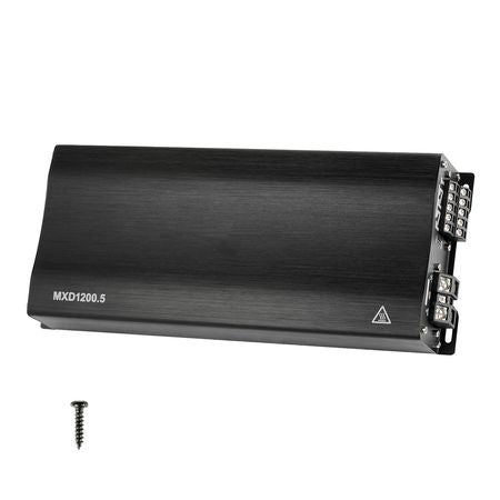 Car Audio Amplifier, 5-Channel Bridgeable Car Amplifier, Multichannel Class D Stereo Amp, Max. 4 x 100W at 4 Ohms / 4 x 200W at 2 Ohms + 1 x 1000W at 2 Ohms / 1 x 500W at 4 Ohms, for Vehicles