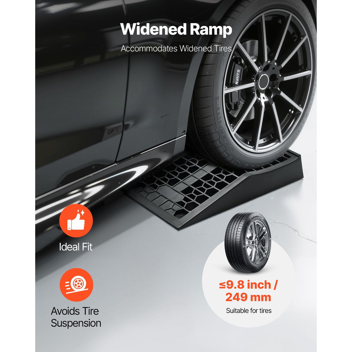 Car Ramps, 2 PCS 20000 lbs GVW Capacity, 2.6 in Lift Height, Portable Low Profile Car Service Ramps for Home Garage Maintenance & Oil Changes, Heavy Duty for Low Chassis Vehicle & Support Jack