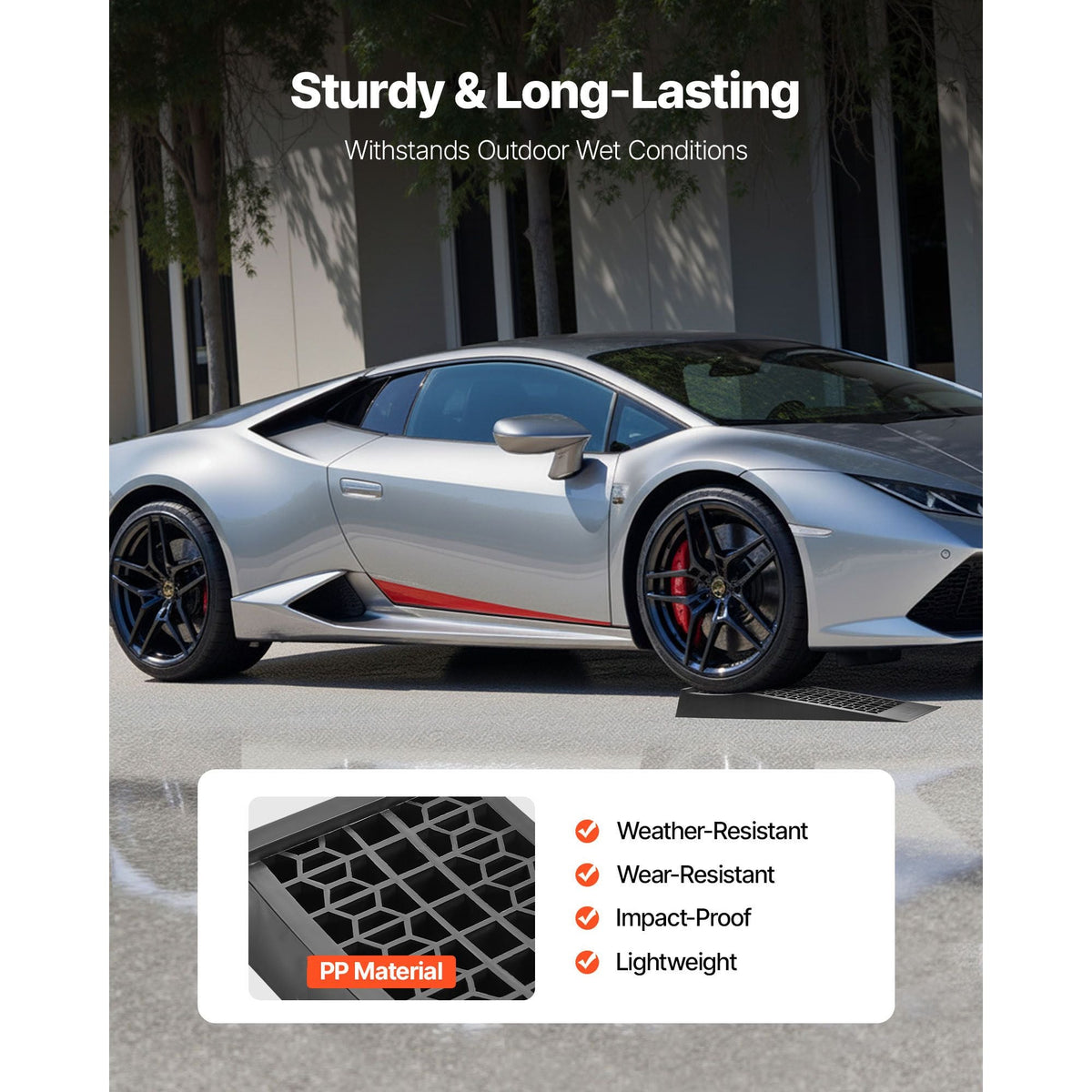 Car Ramps, 4 PCS 20000 lbs GVW Capacity, 2.56 in Lift Height, Portable Low Profile Car Service Ramps for Home Garage Maintenance & Oil Changes, Heavy Duty for Low Chassis Vehicle & Support Jack