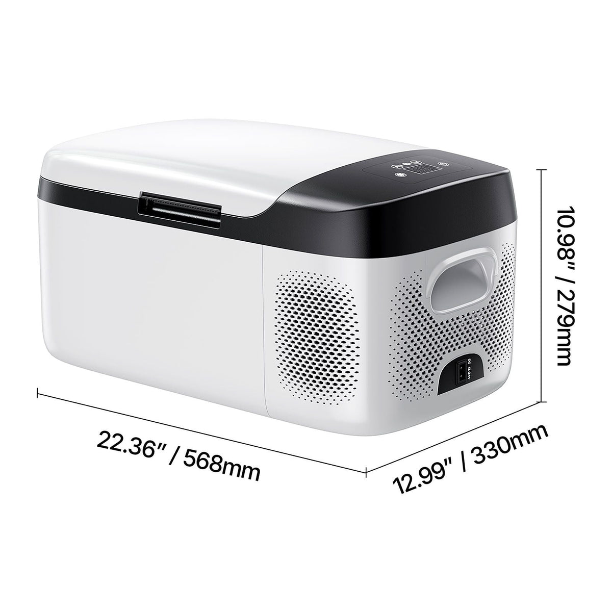 Car Refrigerator, DC 12/24V AC100-240V Compressor Electric Cooler, -4°F to 68°F Car Fridge with APP Control, 16 QT Cars Freezer for RVs, Campsites, Boats, Camping, Fishing, 60W Portable Freezer