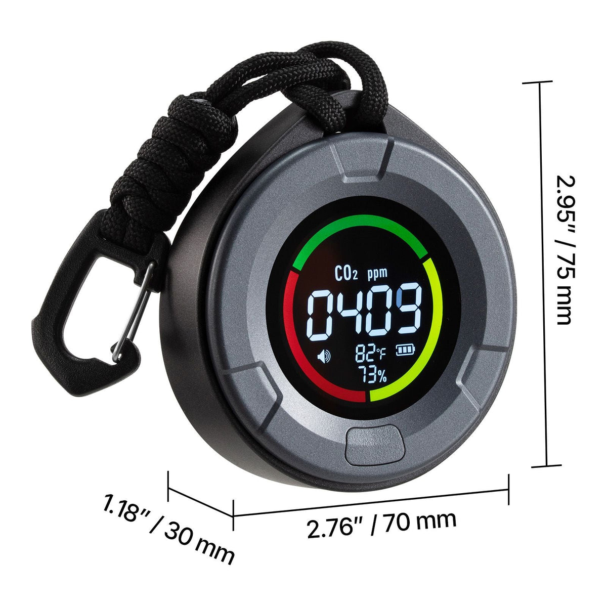 Carbon Dioxide Monitor, CO2 Controller with Temperature and Humidity Display, NDIR Sensor, CO2 Sensor for Outdoors, Home, Office, Car, Lightweight & Portable