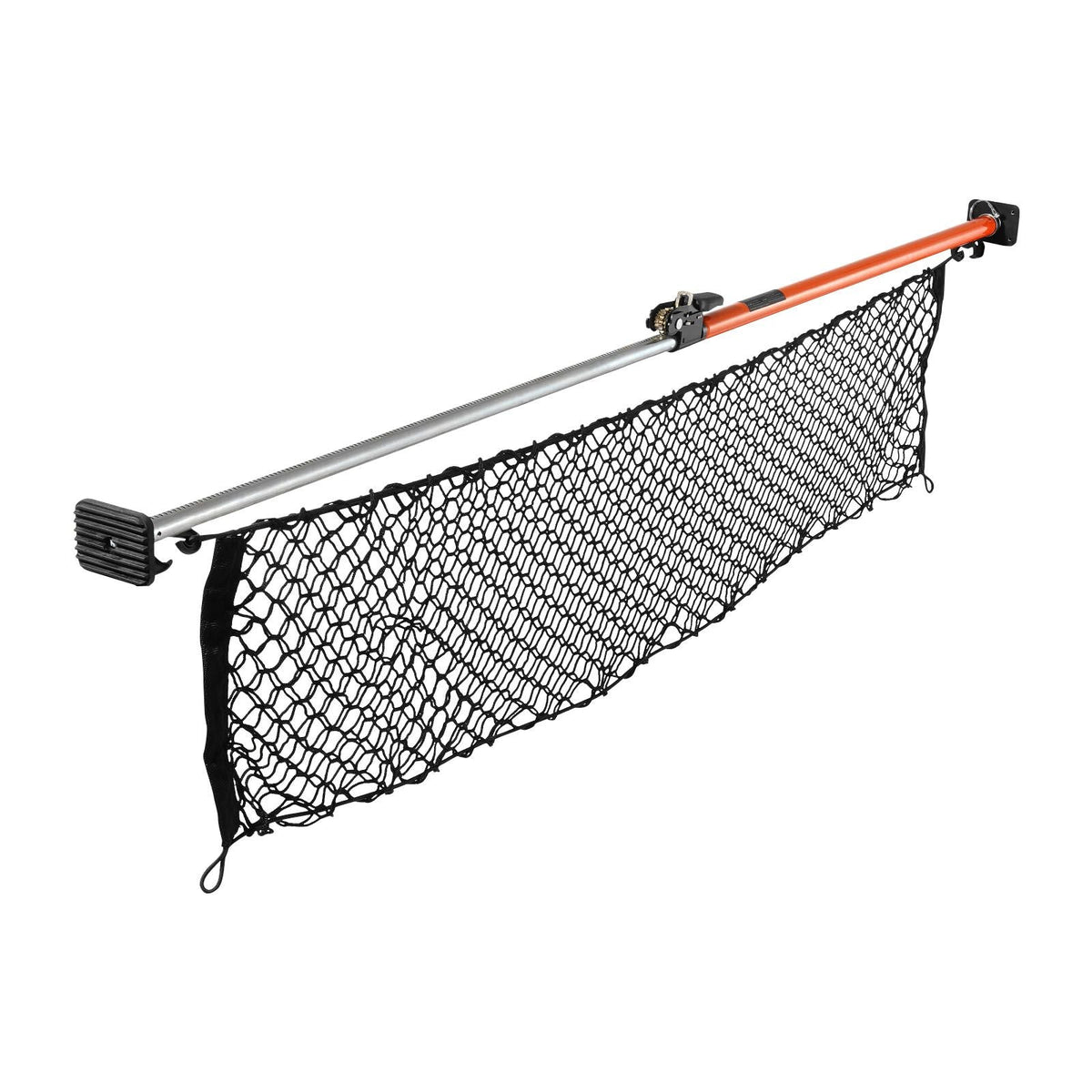 Cargo Bar, Ratcheting Cargo Bar Adjustable from 40" to 73", Heavy-duty Steel Cargos Stabilizer with Storage Net & Non-Slip Foot Pads, Telescoping Load Lock Bars Stop Sliding for SUVs, Sedans