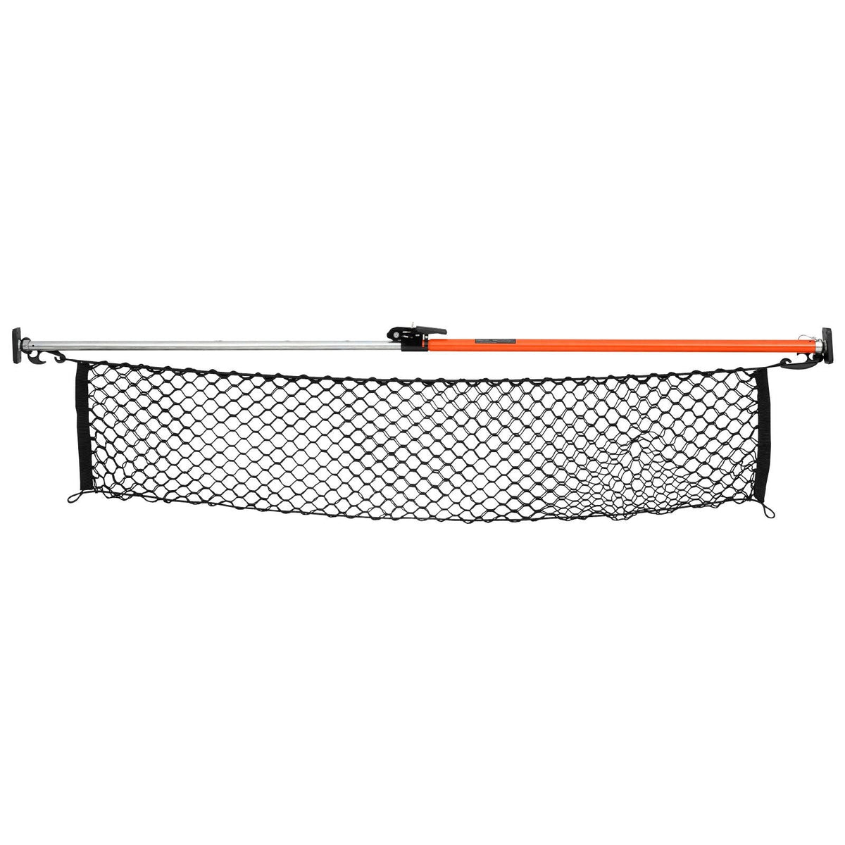 Cargo Bar, Ratcheting Cargo Bar Adjustable from 40" to 73", Heavy-duty Steel Cargos Stabilizer with Storage Net & Non-Slip Foot Pads, Telescoping Load Lock Bars Stop Sliding for SUVs, Sedans