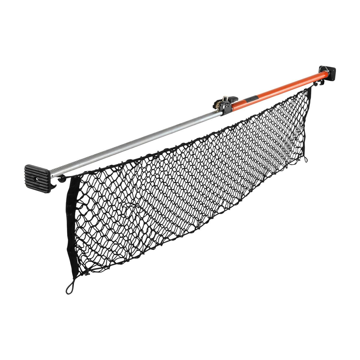 Cargo Bar, Ratcheting Cargo Bar Adjustable from 40" to 73", Heavy-duty Steel Cargos Stabilizer with Storage Net & Non-Slip Foot Pads, Telescoping Load Lock Bars Stop Sliding for SUVs, Sedans